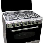 بوتاجاز غاز 5 شعلة من الفولاذ المقاوم للصدأ بالكامل من الأهرام، 60 × 80 سم