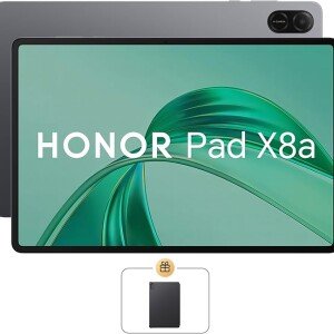 تابلت باد X8a بتصميم نحيف من المعدن وذاكرة رام 4 جيجابايت وذاكرة روم 128 جيجابايت من هونر، شاشة 11 بوصة وواي فاي مع جراب قابل للطي مجاني، بطارية 8300