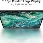 تابلت باد X8a بتصميم نحيف من المعدن وذاكرة رام 4 جيجابايت وذاكرة روم 128 جيجابايت من هونر، شاشة 11 بوصة وواي فاي مع جراب قابل للطي مجاني، بطارية 8300